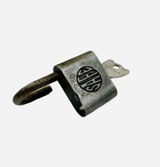 Vintage Safe Small Padlock With Key Antique Lock
