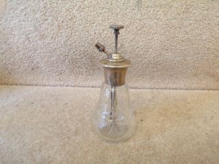Lovely Antique / Vintage Hallmarked Silver Topped Perfume Atomiser - Hand Cut