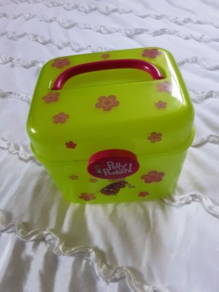 Polly Pocket Vintage Green Plastic Carry Case With Handle