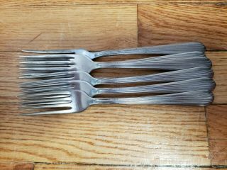 6 Antique Vintage Collectable Silco,  Insico Stainless Steel Forks 7.  25 " - Usa