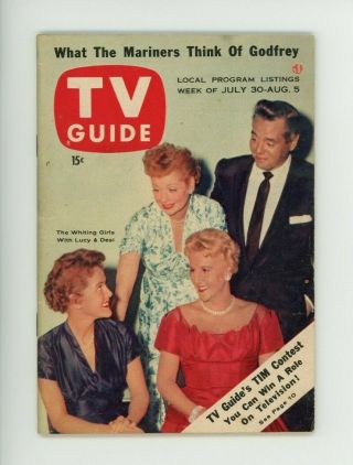 Tv Guide July 30 1955 I Love Lucy Lucille Ball Desi Arnaz