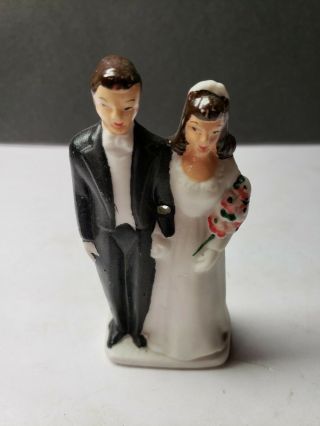 Vintage 1940s Bisque Bride And Groom Wedding Cake Topper