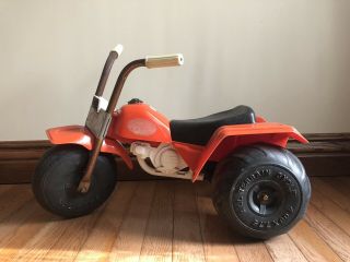 Processed Plastics Ride On Toy Orange Atv Childs 3 Wheeler Rare Vintage 80s
