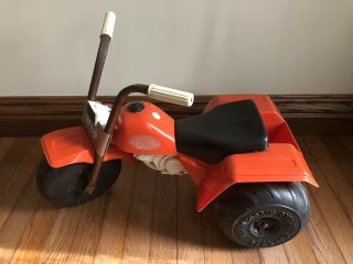 Processed Plastics Ride On Toy Orange ATV Childs 3 Wheeler Rare Vintage 80s 2