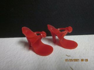Vintage Red High Heel Shoes Little Miss Revlon Toni Coty Girl Vogue Jill Doll