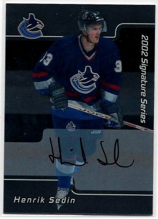 2002 Itg In The Game Henrik Sedin Autograph Vancouver Canucks Sp Rare 33 072 Nhl