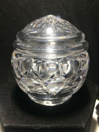 Vintage Waterford Irish Cut Crystal Lismore Round Biscuit Barrel Jar Very Rare