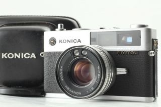 Rare 【mint,  Case 】 Konica Electron 35mm Rangefinder 45mm F/1.  8 From Japan 359