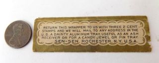 Antique Wrapper from Sen Sen Artificial Wintergreen Gum Early 1900 ' s 2