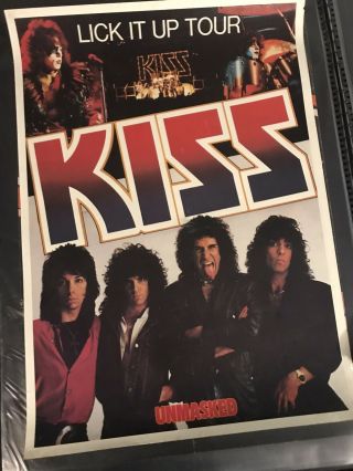 Kiss Mega Rare Double Sided Rolled Lick It Up & Jethro Tull Poster