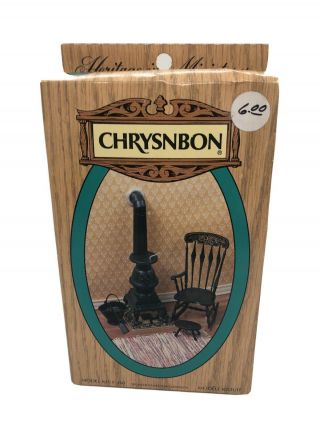 Vtg Chrysnbon Dollhouse Pot Belly Stove & Rocking Chair Model Kit 1:12 Miniature