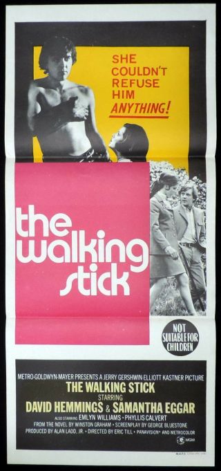 The Walking Stick Rare Daybill Movie Poster 1970 David Hemmings Samantha Eggar