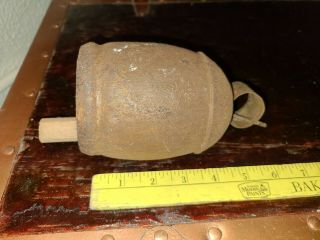 Antique Vintage 6 " Rustic Metal Cow Bell With Wood Clapper