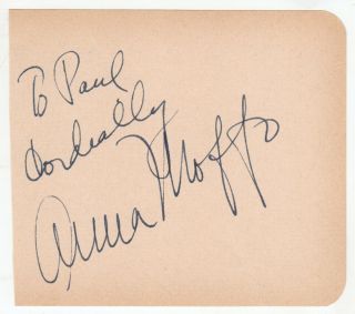 Anna Moffo Cut Signature Autograph Opera Singer Metropolitan Opera Rare