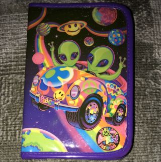 Vintage Rare Lisa Frank Zoomer And Zorbit Alien Zipup W/ One Stamp And 6 Markers