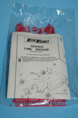 1:72 1914 Dennis Fire Engine 1:72 1:76 00 scale plastic model kit by Keil Kraft 3