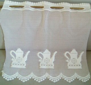 French Vintage White Lace Curtain Panels