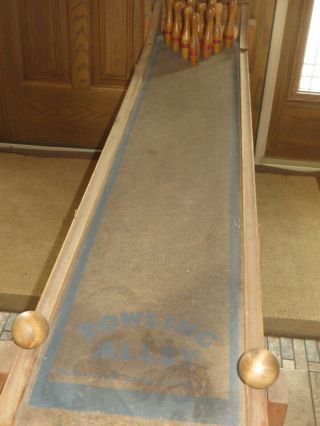 Antique/vintage Pressman Toy Corp Wood Bowling Alley Game Rare " The Henry Ford "