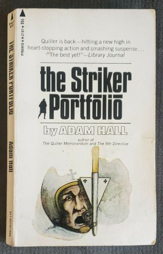 Rare Book Adam Hall Cover Only1ebay:quiller The Striker Portfolio Pb 