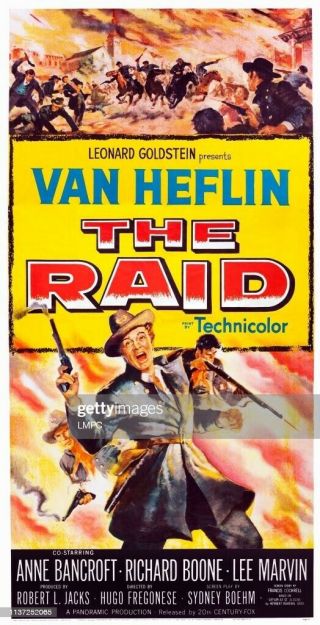 Raid,  The : 1954 : Dvd - R : Starring : Van Heflin/anne Bancroft/r Boone : Rare