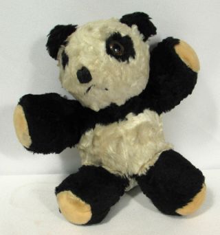 Vintage 1930s Plush Panda Teddy Bear 7 1/2 Inches No Tags