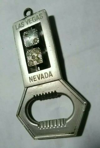 Rare Vintage Las Vegas Nevada Dice Bottle Opener Pendant Keychain
