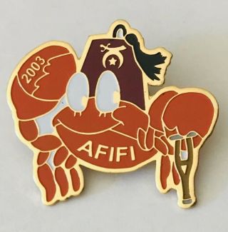 Afifi Pacific Northwest Shriners 2003 Crab Pin Badge Rare Vintage (a9)