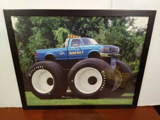 Rare Vintage Big Foot Monster Truck Poster 21.  5 " X 17.  5 " Framed