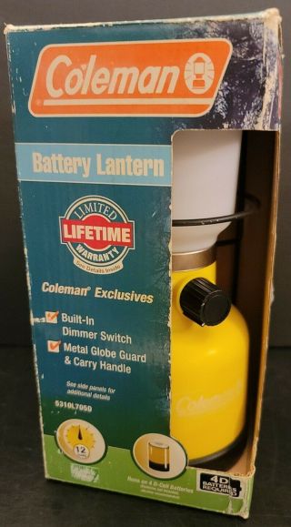Coleman Lantern 5310 Series Nos Yellow Battery Powered Camping Outdoor