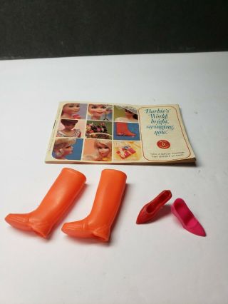 Vintage Mattel Barbie Doll Booklet With Shoes And Boots Accessories