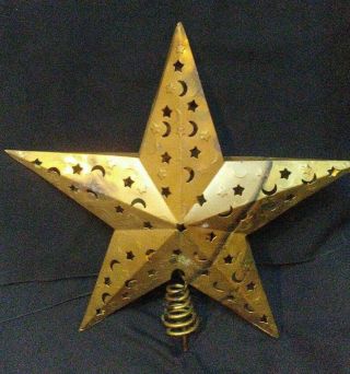 Rare Lillian Vernon Vintage Brass Star Christmas Tree Topper
