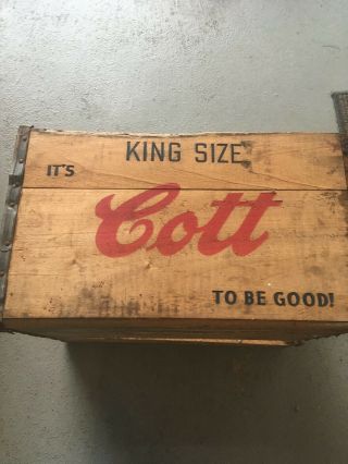 Antique " Vintage " Cott Soda Pop Bottle Wooded Crate