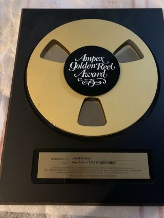 Ampex Golden Reel Award Jon Bon Jovi 7800 Fahrenheit Rare Memorabilia Record