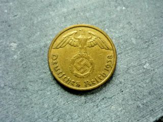 10 Reichspfennig 1938 (j) German Third Reich Rare Castorstefan