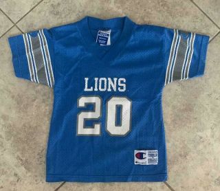 Champion Barry Sanders 20 Detroit Lions Toddler 4t Baby Blue Jersey Rare