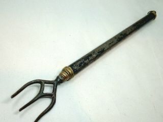 Antique Telescopic Extendable Telescopic Toasting Fork With Hanging Loop