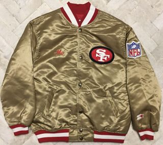 Vintage Authentic Rare Starter San Francisco 49ers Satin Nfl Youth Jacket Sz L