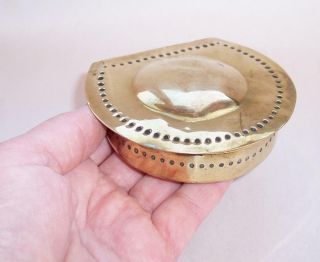 Vintage Antique Wwi Brass Trench Art Table Snuff Box Trinket Box