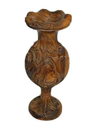 Vintage Wood Wooden Hand Carved Taper Candle Candlestick Holder Camel Primitive