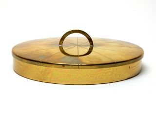 Rare Tommi Parzinger Design Brass Lidded Box By Dorlyn Silversmiths