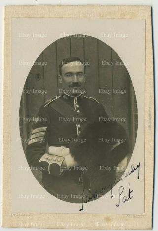 Antique Cabinet Photograph Of A Sergeant Grenadier Guard In Uniform Signed " Pat "
