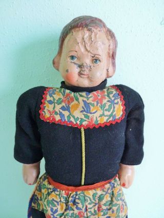 Antique German Wooden Head And Body 19th C.  Very Large 17 " Doll I Have More