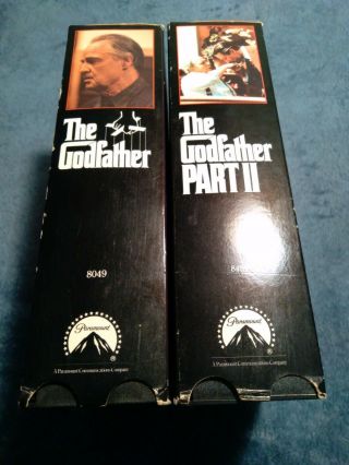Rare The Godfather & The Godfather Part 2 Vhs Box Set 4 Tapes