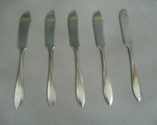 5 Oneida Community Patrician Silver Plate 6 1/4 " Individual Butter Spreaders