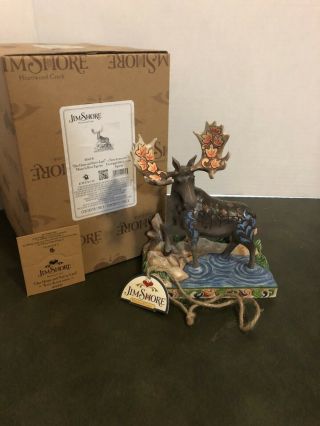 Jim Shore Moose In River Figurine “our Home And Native Land.  ” Rare.