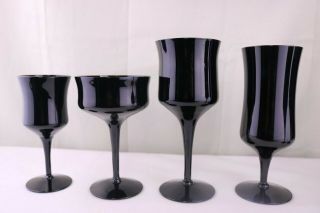 Rare All Black Licorice Wine Glass (es) 4 Sz Choose 1 American Future Barware