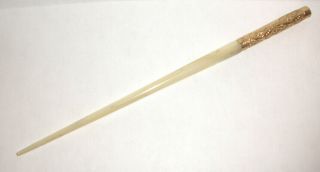 6 " Antique Fairchild Gold Plated Dip Pen With Mop Mother Of Pearl Handle