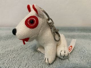 Target Bullseye Plush Dog Keychain Christmas Ornament Decor Rare Edition 2011