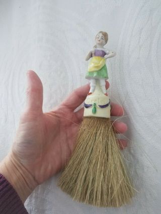 Antique Gretel Half Doll Fancy Lady Vanity Clothes Brush
