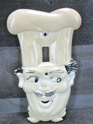 Vintage Oscar Chef Cook Single Light Switch Plate Cover Kitchen Falcon Plastic